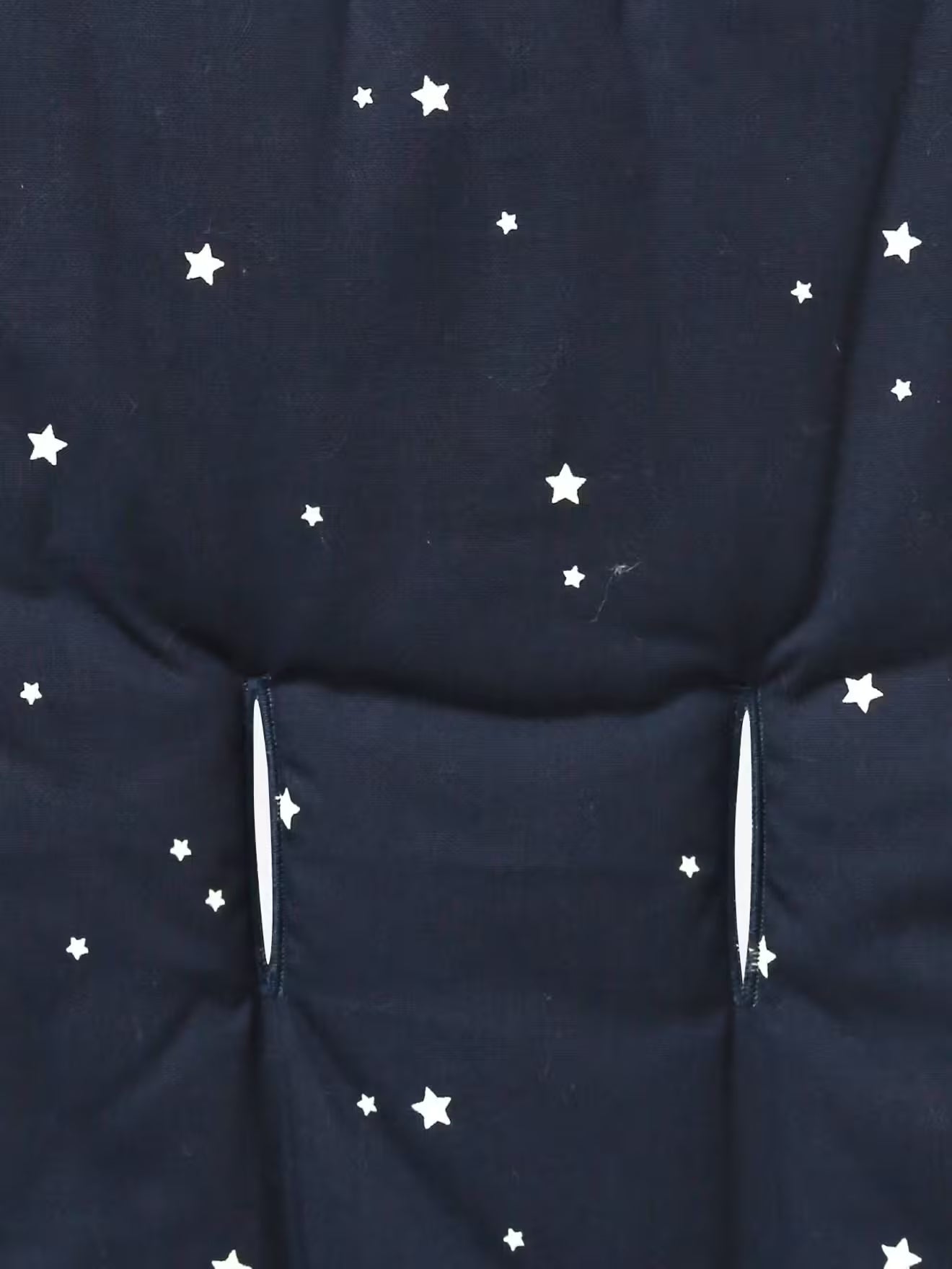 Reversible Pushchair Seat Liner – Padded Stroller Cushion with Star Print – Navy