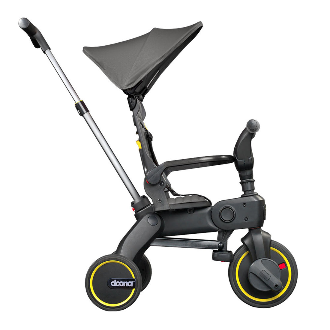 DOONA Liki Baby Trike S1 Foldable Toddler Tricycle with Parent Handle, 10 Months–3 Years – Grey